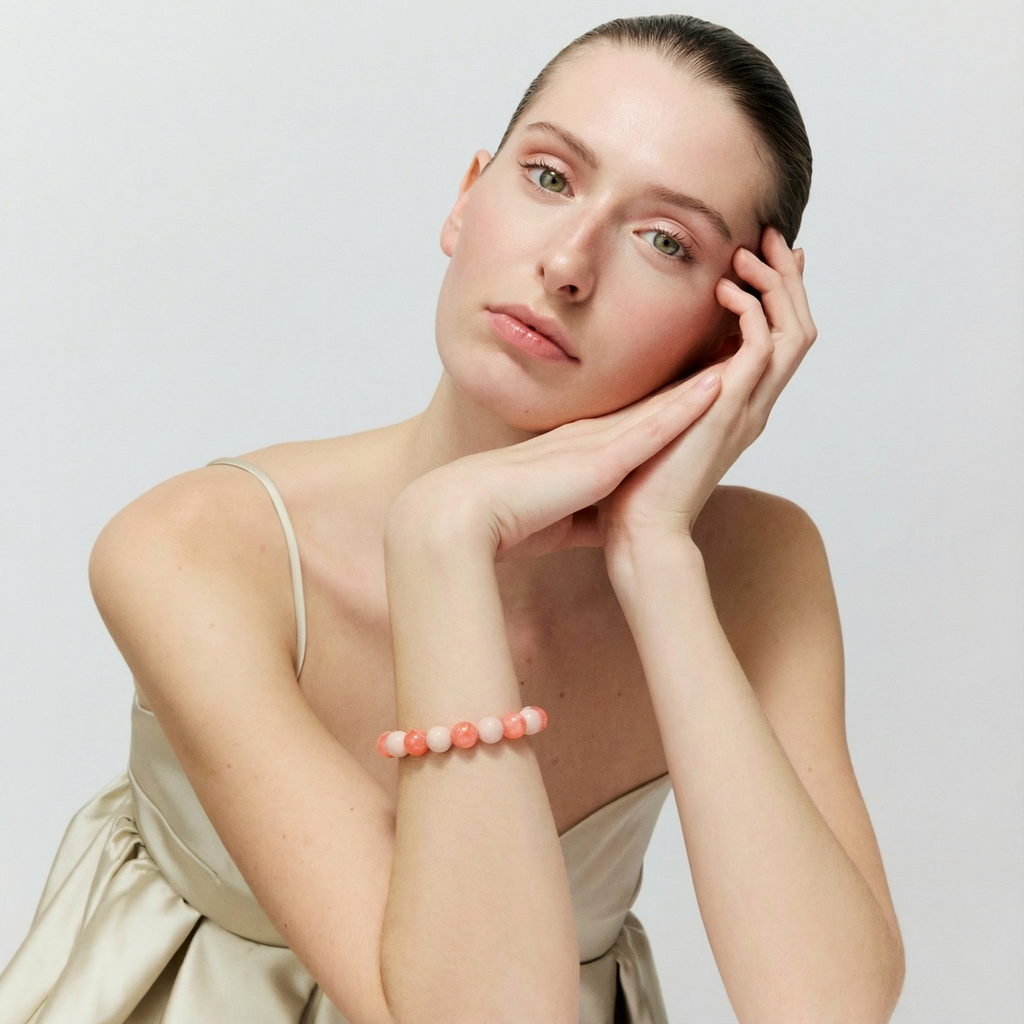 Armband Light Rose and Watermelon Marble